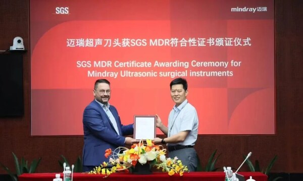 SGS 为迈瑞医疗超声刀等多款产品颁发MDR CE证书