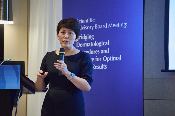 雅诗兰黛集团研发高级总监钟燕博士分享了集团相关的科学研究计划与结果