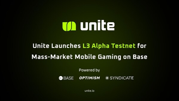 Unite Alpha Testnet powered by Base, OP and Syndicate (PRNewsfoto/Unite)