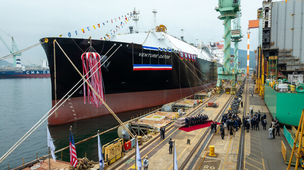 벤처 글로벌, 최신 LNG 선단 중 첫 선박 진수