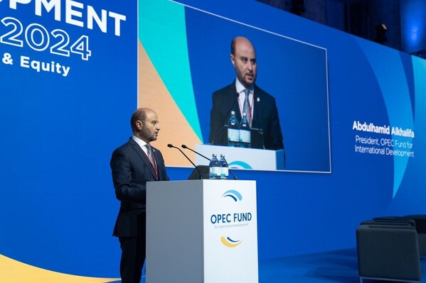 OPEC Fund President Dr. Abdulhamid Alkhalifa at the opening of the Development Forum