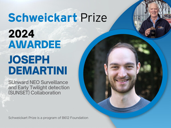 Joe DeMartini, an astronomy Ph.D. student at the University of Maryland, has been awarded the inaugural 2024 Schweickart Prize.