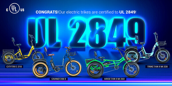 Addmotor Gets More Electric Tricycles Certified to UL 2849 System Safety Standard