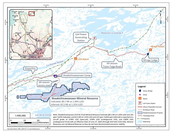 Figure 29: Shaakichiuwaanaan Property and regional infrastructure. (CNW Group/Patriot Battery Metals Inc.)