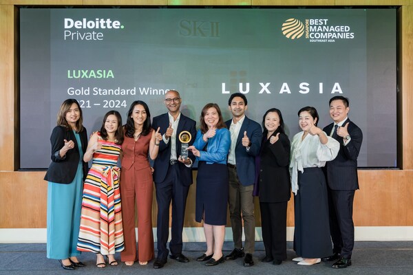 LUXASIA attains Gold with its fourth consecutive win of Deloitte's Best Managed Companies Singapore Award