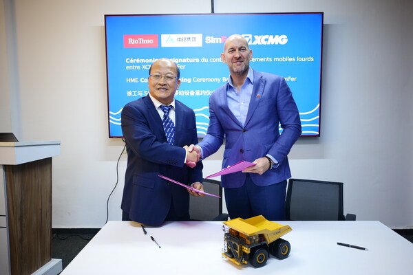 Value of Over US$110 Million Contract Signed between XCMG and Rio Tinto SimFer Covers Dozens of Mining Trucks and Mining Graders for the World’s Largest Untapped Reserve of High-grade Iron Ore.