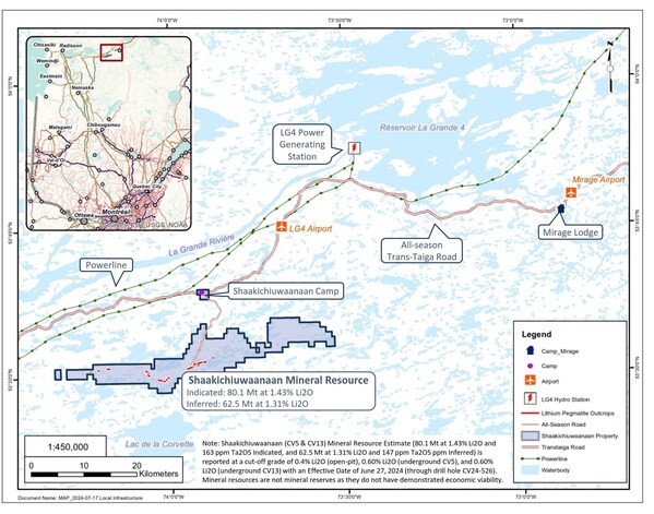 Figure 1: Shaakichiuwaanaan Property and Regional Infrastructure (CNW Group/Patriot Battery Metals Inc.)