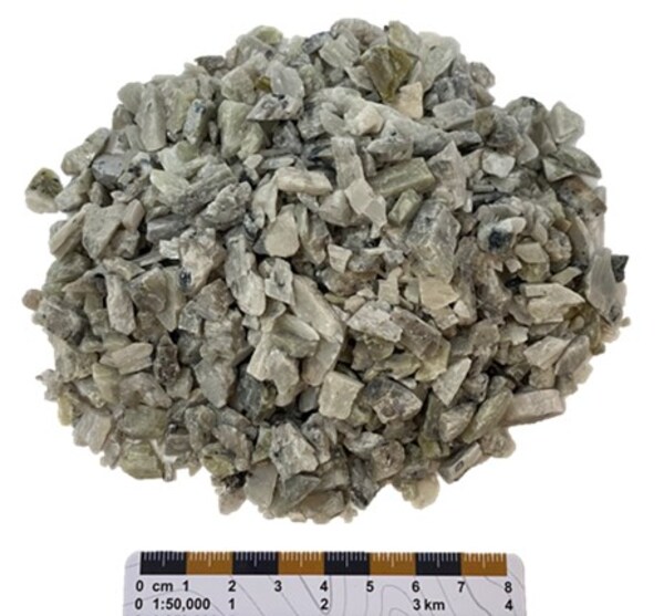 Figure 38: Final Concentrate Product Generated from the CV5 Pegmatite via DMS (CNW Group/Patriot Battery Metals Inc.)