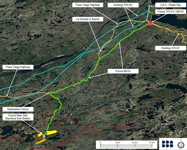 Figure 41: Main Site 69 kV Power Line (CNW Group/Patriot Battery Metals Inc.)