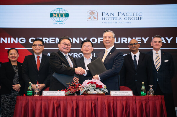 (From Left to Right) Ms Elysia Ong, Director of Group Corporate Strategy and Legal Affairs of MTT Group of Companies; Yang Berhomat Tuan Wong Hon Wai, Penang State Executive Council for Tourism and the Creative Economy; Yang Berbahagia Dato Sari Kenny Ong, Group Chairman of The MTT Group of Companies; Yang Amat Berhomat Tuan Chow Kon Yeow, Chief Minister of Penang; Mr Choe Peng Sum, Chief Executive Officer of Pan Pacific Hotels Group; Yang Berbahagia Dato’ Ir. Rajendran A/LP. Anthony, Mayor of the City Council of Penang Island; Mr Kevin Croley, Senior Vice President, Business Development of Pan Pacific Hotels Group