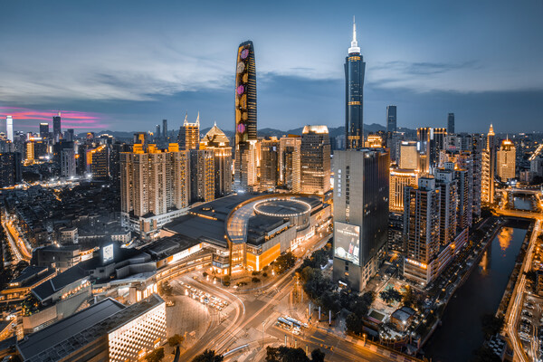 Night view of Luohu District,Shenzhen