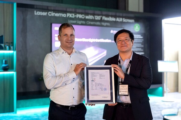 PX3 Series Laser Cinema has been awarded Low Blue Light (Hardware Solution) certification by TÜV Rheinland (PRNewsfoto/Hisense)