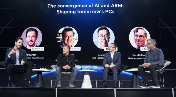 HONOR Redefines Mobile AI Solutions with PC powered by Snapdragon, on-device AI Agent and AI Deepfake Detection at IFA 2024 (PRNewsfoto/HONOR)