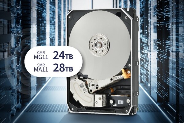 Toshiba Announces CMR 24TB and SMR 28TB Hard Disk Drives. - Mx11 family for hyperscalers and data centers -