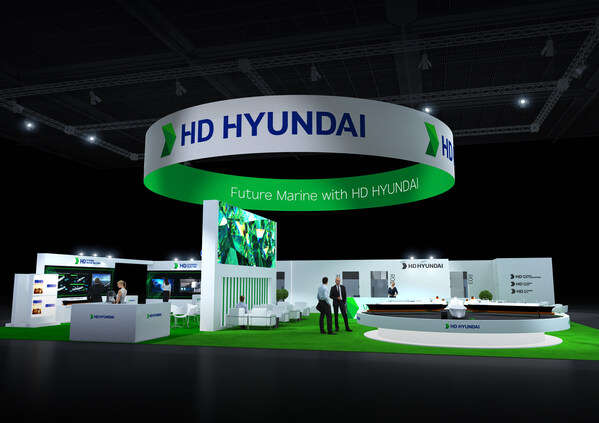 Technology tamfitronics A rendering of the HD Hyundai booth at 