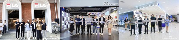 开业嘉宾共同见证FILA鞋创空间创意启航