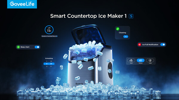 GoveeLife Unveils the New Countertop Smart Ice Maker 1s, Experience Fast and Smart Ice Making for Refreshingly Cool Moments