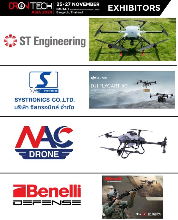 DronTech Asia 2024 Exhibitors: ST Engineering, SYSTRONICS, Hobbywing NAC Drone, Benelli Defense