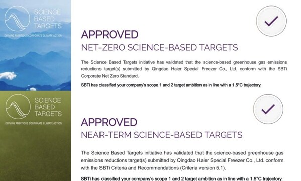 TÜV萊茵助力海爾冷柜減排目標(biāo)通過SBTi審定
