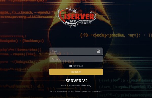 Screenshot of iServer’s website prior to its seizure