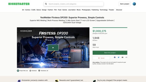 CISION PR Newswire - YesWelder's Firstess DP200: Redefining Welding for Everyone