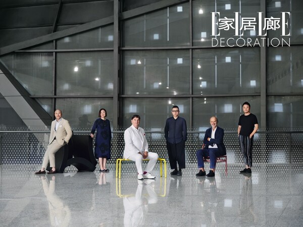 今年金点奖的评审阵容（左起）：CCD香港郑中设计事务所创始人郑忠，《ELLE DECORATION家居廊》全媒体编辑总监兼出版人颜宓，孟菲斯联合创始人、Cibic Workshop创始人兼同济大学名誉教授Aldo Cibic，红点奖创始人及品牌大使Prof. Dr. Peter Zec，YANG DESIGN创始人、收藏家、福布斯中国最具影响力工业设计师杨明洁，NONG STUDIO弄设计创始人、同济大学设计创意学院助理教授汪昶行。