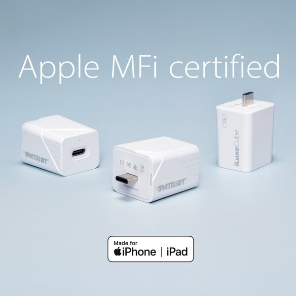 The iLuxe Cube smart backup solution is Apple MFi-certified.