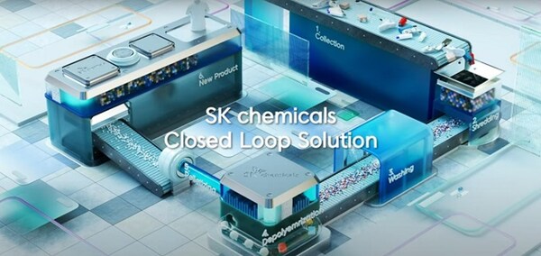 Screenshot of the "SK chemicals Closed Loop Solution in 2024 Chinaplas" video uploaded on SK chemicals' official YouTube channel