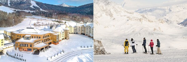 日本北海道途玛都（Tomamu）度假村-外观；法国蒂涅度假村-雪场体验