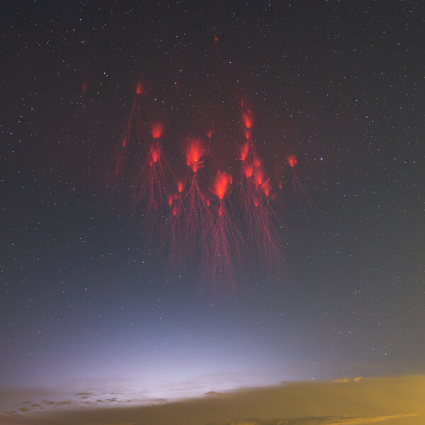 ©Wang Xin, ‘Sprites Dancing in the Dark Night’, Winner, Standard Chartered Weather Photographer of the Year 2024