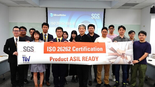 Silicon Motion, 자동차 안전 스토리지 솔루션으로 ISO 26262 ASIL B Ready 및 ASPICE CL2 인증 획득