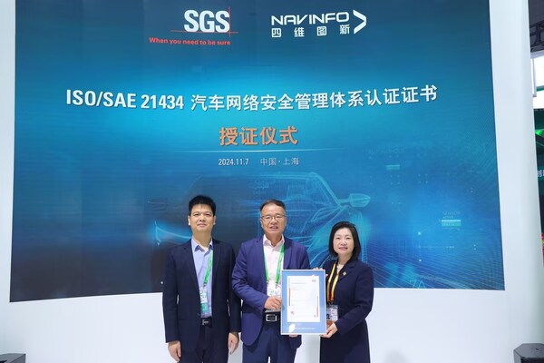 SGS為多家企業(yè)頒發(fā)ISO/SAE 21434汽車網(wǎng)絡(luò)安全管理體系認(rèn)證證書