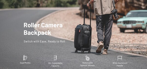 PGYTECH Roller Camera Backpack （ローラー カメラ バックパック）, バックパックでも使える2wayで、大切な機材を機内持ち込みできるトロリーバッグが新登場.