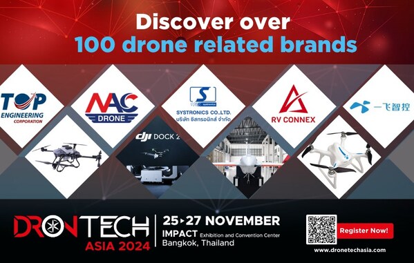 DronTech Asia 2024 Features 60 Exhibiting Companies and 100+ Brands, 25-27 November 2024, Thailand