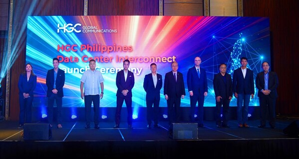 HGC announced the Philippines DCI service at the launch ceremony. (From Left to Right) Maricar B. Nepomuceno, Country Director of Digital Halo DC Philippines, Inc.; Vic F. Barrios, Country Manager of Digital Edge Philippines, Inc.; Francisco “Paco” Magsaysay, Chief Executive Officer of Avocado Broadband Telecoms, Inc.; Michael De Castro, First Vice President of In-Country Project Investment, International Business of HGC and President of DWIC; Andrew Kwok, Chief Executive Officer of HGC; Ivan John E. Uy, the Secretary of the Department of Information and Communications Technology (DICT); Matthew Vesperman, Vice President for Asia Pacific of Ciena; Dwight David M. Simon, Head of Data Center Operations of VITRO Inc.; Carlo Malana, President and Chief Executive Officer of STT GDC Philippines; Sunver Z. Bastes, President of TIM Corp. (PRNewsfoto/HGC Global Communications Limited)