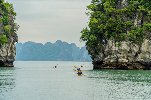 Grand Pioneers Cruise offering kayaking tours at Ha Long Bay