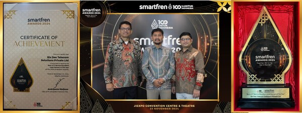 6D Technologies honored as the 'Best of IT Service Excellent Gold Partner of the Year' at the Smartfren Awards 2024