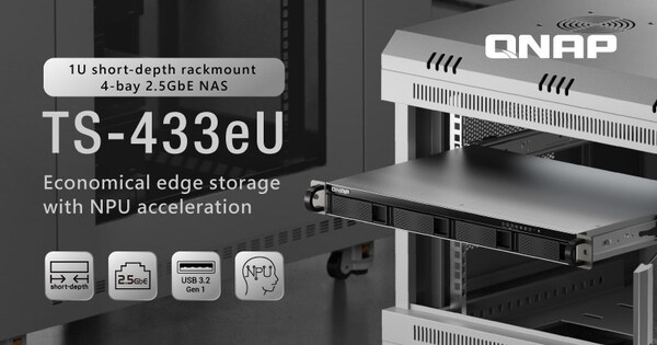 QNAP, 숏 뎁스 랙마운트 NAS TS-433eU 공개