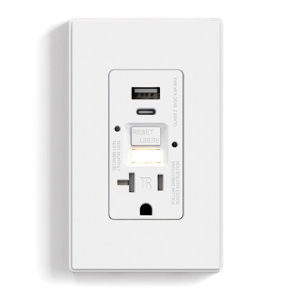 ELEGRP Introduces 3-in-1 GFCI Receptacles, a Combo of GFCI Protection, USB Ports and a Sensor-controlled Night Light!