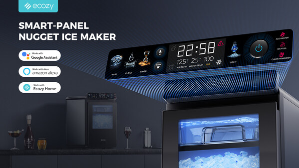 ecozy Smart Nugget Ice Maker with IceLumix Full-Color Panel