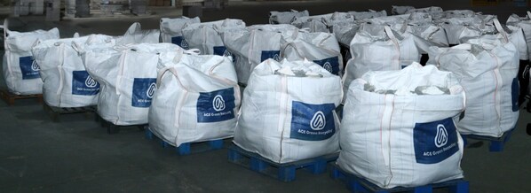 Bags of lithium carbonate produced by Ace