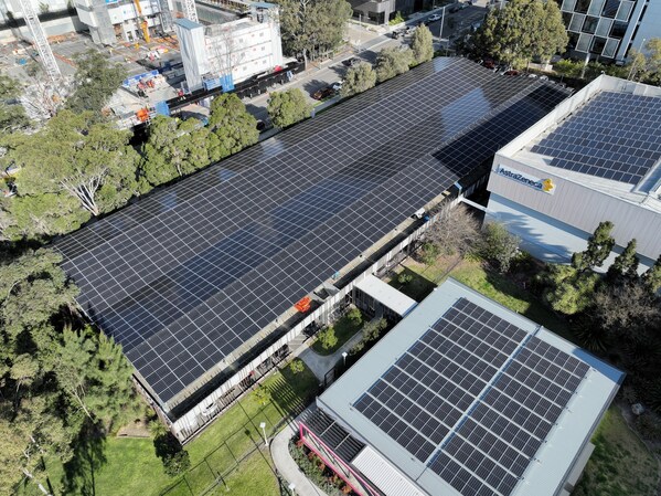 AstraZeneca's Carport Installation in Macquarie Park, Sydney Credit: Smart Commercial Solar