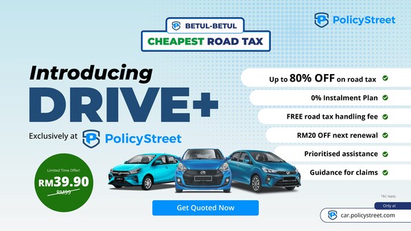 Nikmati diskaun cukai jalan sehingga 80% dan lebih lagi dengan Keahlian Drive+!