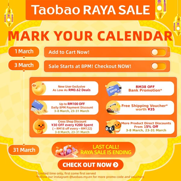 Taobao Malaysia Rai Musim Perayaan dengan  Jualan Raya Pertama Mac ini