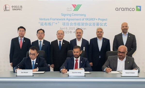 Sinopec and Aramco Sign Venture Framework Agreement to Expand Yanbu Refinery.
