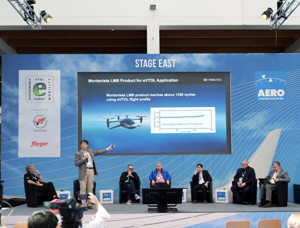 Montavista unveiled the latest cycling performance testing result of its high-power electric aviation battery