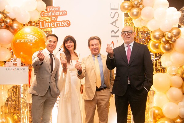 [Dari kiri ke kanan] Dr. Lim Ting Song, pakar perubatan estetik dan Pengarah Perubatan di Clique Clinic; Dr. Katerina Gkouvi, Pakar Dermatologi dari Greece; Profesor Andrea Corbo, Pengasas Linerase dan Pakar Dermatologi dari Itali; Mr Carlo Berardini, Pengurus Besar Linerase