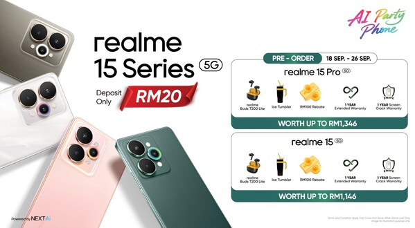 realme 15 Series Tawarkan Revolusi 3-dalam-1 Pengimejan Tahap Seterusnya; Pra-tempahan Bermula 18 September