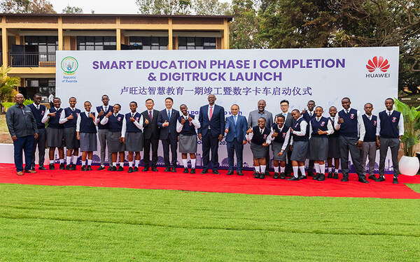 Students, teachers, and officials at the launch event