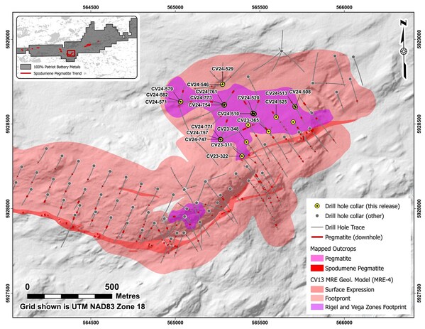 Figure 5: Locations of drill holes used for the drill hole composite sample. (CNW Group/PMET Resources Inc.)